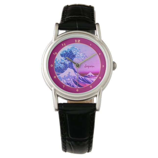 Japan &  kunst Grote Golf van Kanagawa Horloge (Voorkant)