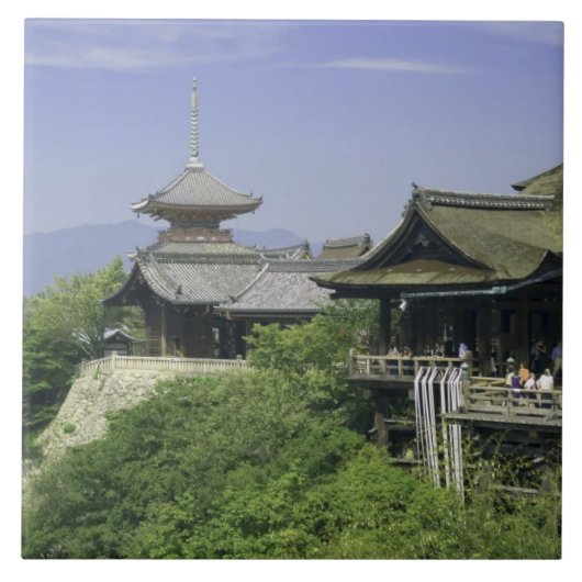 Japan, Kyoto, het Uitzicht van de Kiyomizu-tempel Tegeltje (Voorkant)