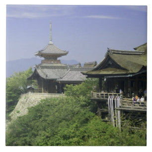 Japan, Kyoto, Het uitzicht vanaf de Kiyomizu-tempe Tegeltje