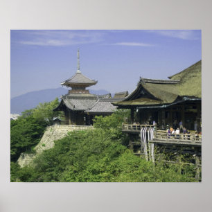Japan, Kyoto, Het uitzicht vanaf Kiyomizu-tempel Poster