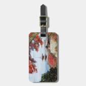 Japan, Kyoto. Kiyomizu-tempel in de herfstkleur Bagagelabel (Voorkant verticaal)