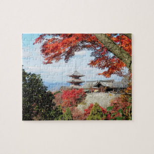 Japan, Kyoto. Kiyomizu-tempel in de herfstkleur Legpuzzel