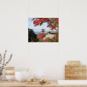 Japan, Kyoto. Kiyomizu-tempel in de herfstkleur Poster (Keuken)