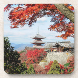 Japan, Kyoto. Kiyomizu-tempel in herfstkleuren Drankjes Onderzetter
