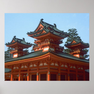 Japan, Kyoto, Kleurrijke Heian Jingu Tempel, Poster