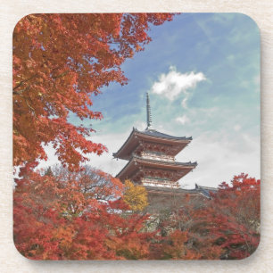 Japan, Kyoto, Pagode in herfstkleuren Onderzetter