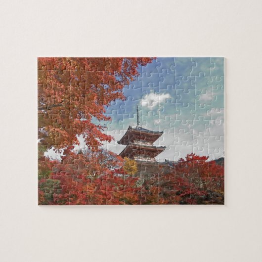 Japan, Kyoto, pagode in het najaar Legpuzzel (Horizontaal)