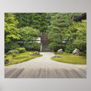 Japan, Kyoto, Sennyuji tempel tuin Poster