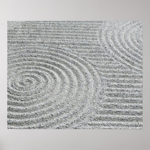 Japan, Kyoto, Tofukuji Temple, Pattern in Sand Poster