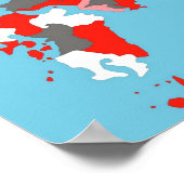 japan - land politieke kaart poster (Hoek)