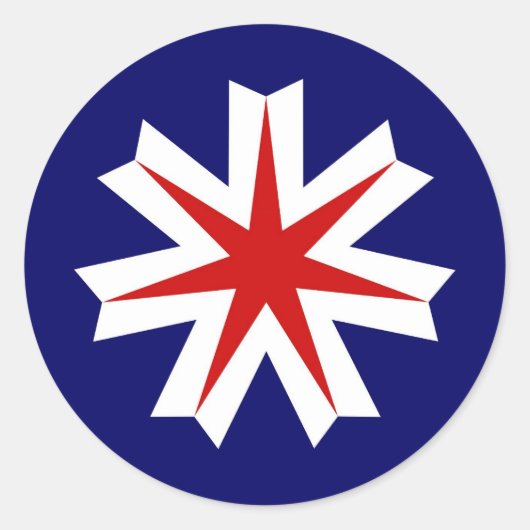 japan land regio vlaggen prefectuur hokkaido ronde sticker (Voorkant)