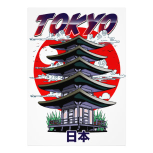 japan , land van de logo foto van de opstand tegen afdruk