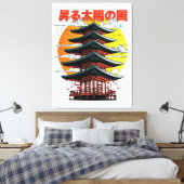 japan , land van de logo van de zonnetempel canvas afdruk (Insitu (Slaapkamer))