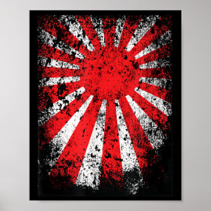 Japan Land van de Rijzende Zon Nippon Oorlogsvlag Poster