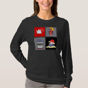 Japan Land van Sakura, Tempel, Mt Fuji, Geisha T-shirt