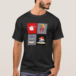 Japan Land van Sakura Temple MTT Fuji Geisha T-shirt