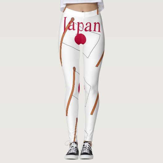 Japan Landenvlag Thunder_Cove Leggings (Voorkant)