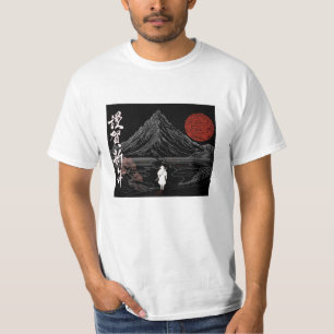 Japan landscape samouraï kanji t-shirt