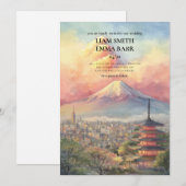Japan Landschap Elegante Trouw Uitnodiging (Voorkant / Achterkant)