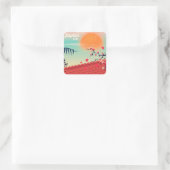 Japan landschap reisposter vierkante sticker (Tas)