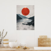 Japan Landschap Silhouet Poster (Keuken)
