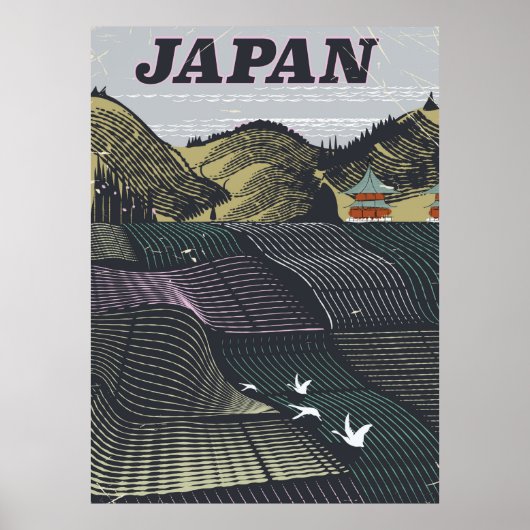 Japan landschap vintage reisposter poster (Voorkant)