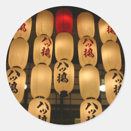 japan lantaarns ronde sticker (Voorkant)