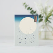 Japan maanlicht zwaluwen briefkaart (Staand voorkant)