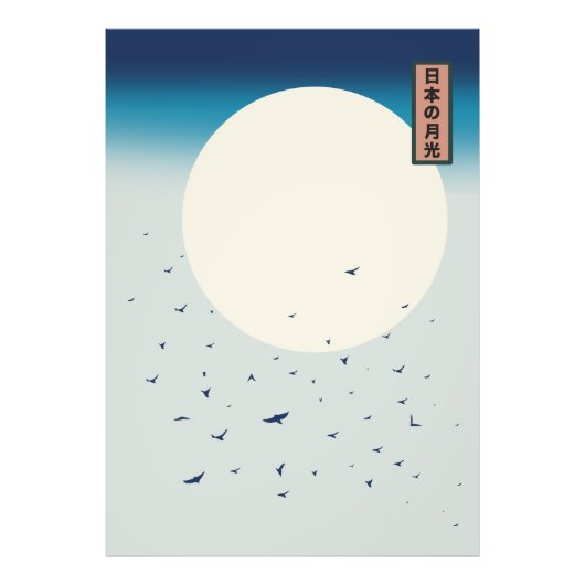 Japan maanlicht zwaluwen foto afdruk (Voorkant)