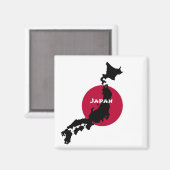 Japan - Map Silhouette en Markering Magneet (Voorkant / Achterkant)