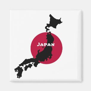 Japan - Map Silhouette en Markering Magneet