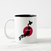 Japan - Map Silhouette en Markering Tweekleurige Koffiemok (Links)
