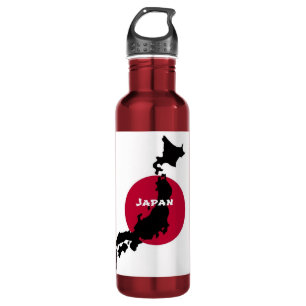 Japan - Map Silhouette en Markering Waterfles