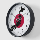 Japan, Map Silhouette en Vlag (Hoek)