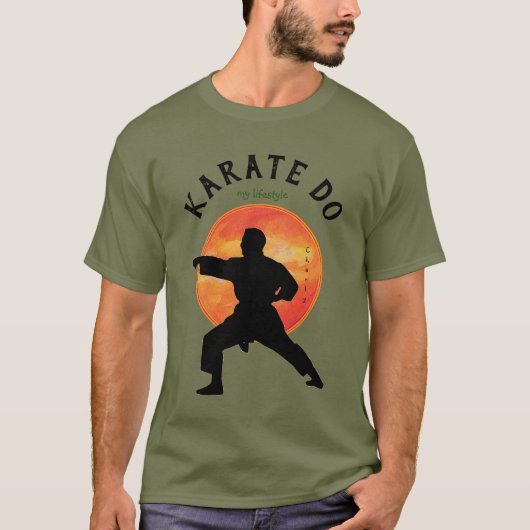 japan martial arts zwart silhouet karate Mannen T-shirt (Voorkant)