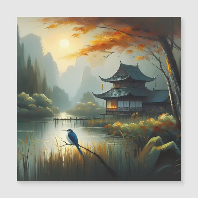 Japan Meer Vogel 1 - Canvas (Voorkant)