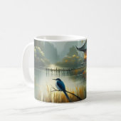 Japan Meer Vogel 1 - Canvas Koffiemok (Voorkant links)