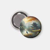 Japan Meer Vogel 1 - Canvas Magneet (Voorkant / Achterkant)