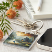 Japan Meer Vogel 1 - Canvas Sleutelhanger (Voorkant Rechts)