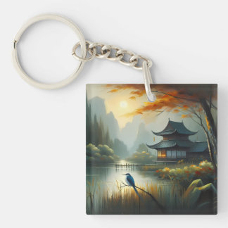 Japan Meer Vogel 1 - Canvas Sleutelhanger