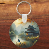Japan Meer Vogel 1 - Canvas Sleutelhanger (Achterkant)