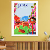Japan met Deer Canvas Afdruk (Insitu (Woonkamer))
