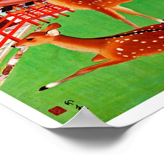 Japan met Deer Poster (Hoek)