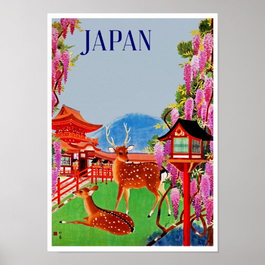 Japan met Deer Poster (Voorkant)