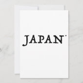 Japan - minimalistic typography card kaart (Voorkant)