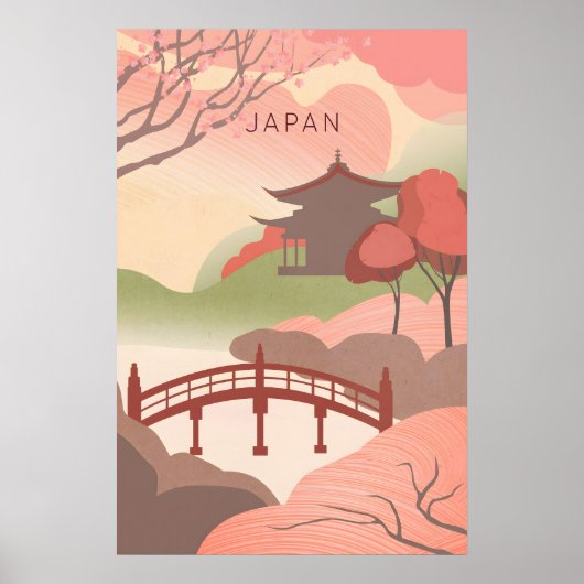 Japan Minmale Reisposter Poster (Voorkant)