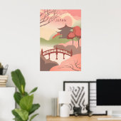 Japan Minmale Reisposter Poster (Thuiskantoor)
