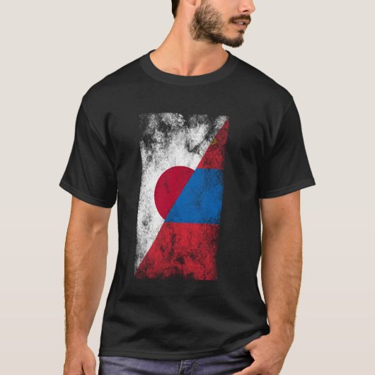 Japan Mongolië Vlaggen - Japans Mongools T-shirt (Voorkant)