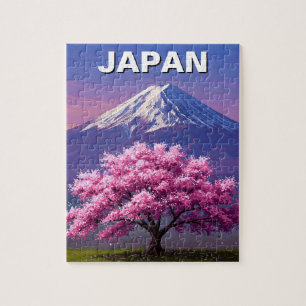 Japan Mount Fuji Fujisan Cherry Blossoms Briefkaar Legpuzzel