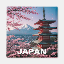 Japan Mount Fuji Fujisan Cherry Blossoms Briefkaar Magneet